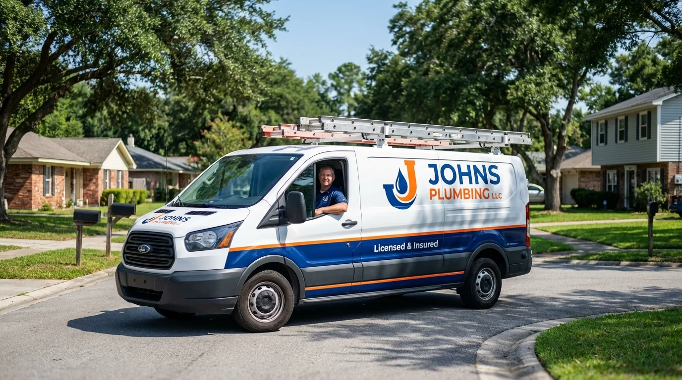 Johns Plumbing LLC service van in Sugar City, ID