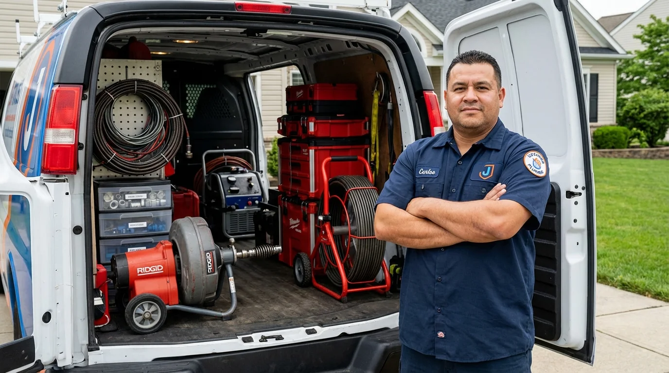 Professional drain cleaning equipment and Johns Plumbing LLC plumber in Sugar City