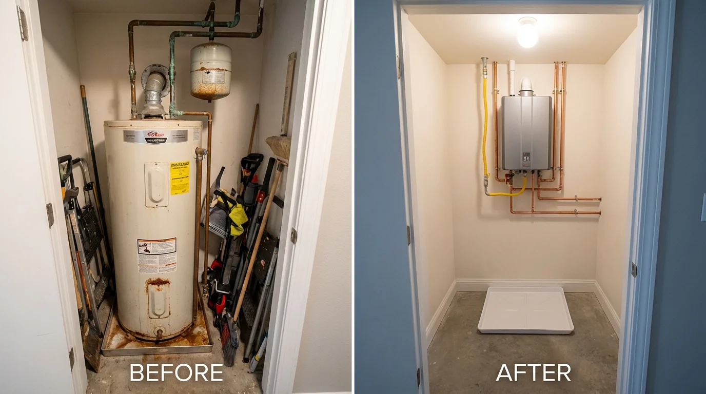 Tank water heater versus wall-mounted tankless unit comparison for Sugar City, ID homeowners